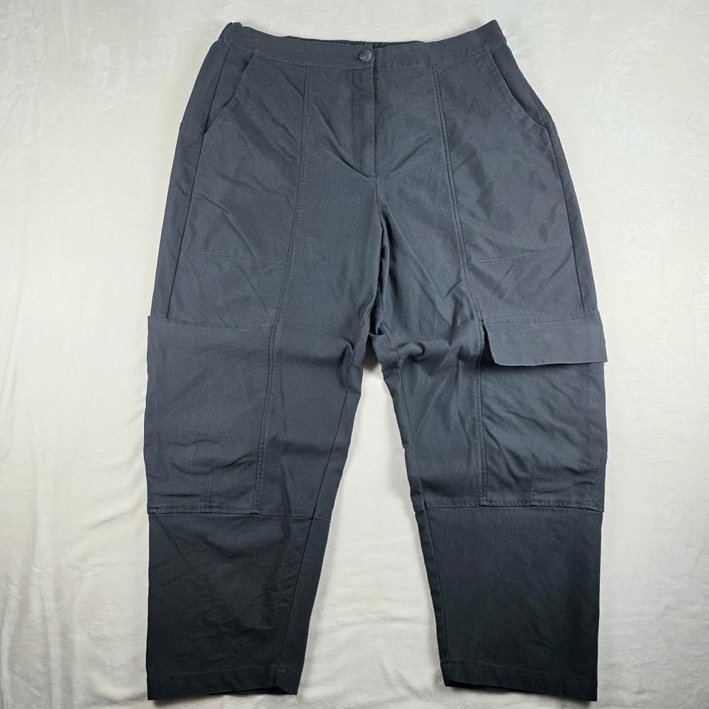 Alembika Wide Cargo Pants Women Size 6 Grey Trousers Lagenlook Avant Garde